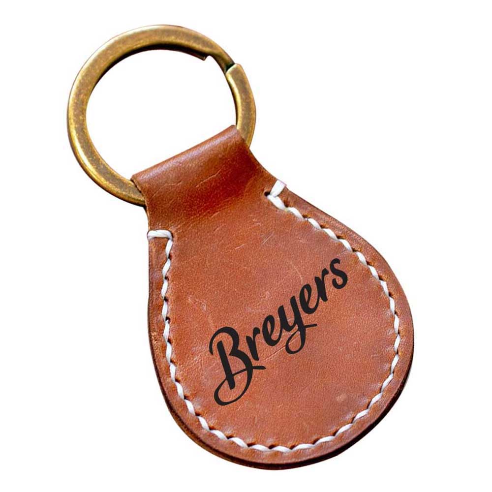 Leather Oval Keyring 