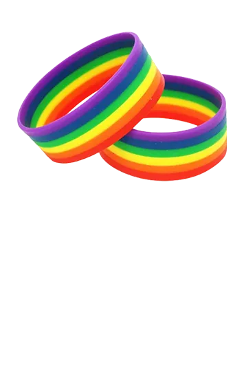 1 inch Rainbow Silicone Wristbands 