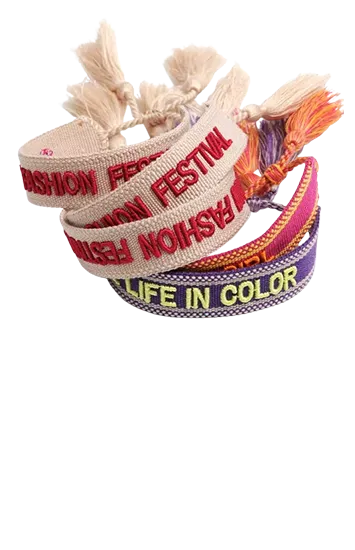 Woven Letters Embroidery Tassel Bracelet 