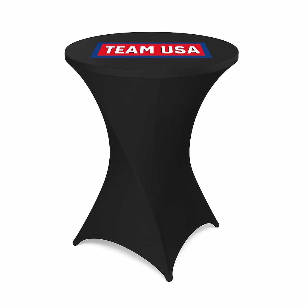 'Stretch Table Covers','Trade Show Table Runner','Stretch Spandex Round Cocktail Table Cover'