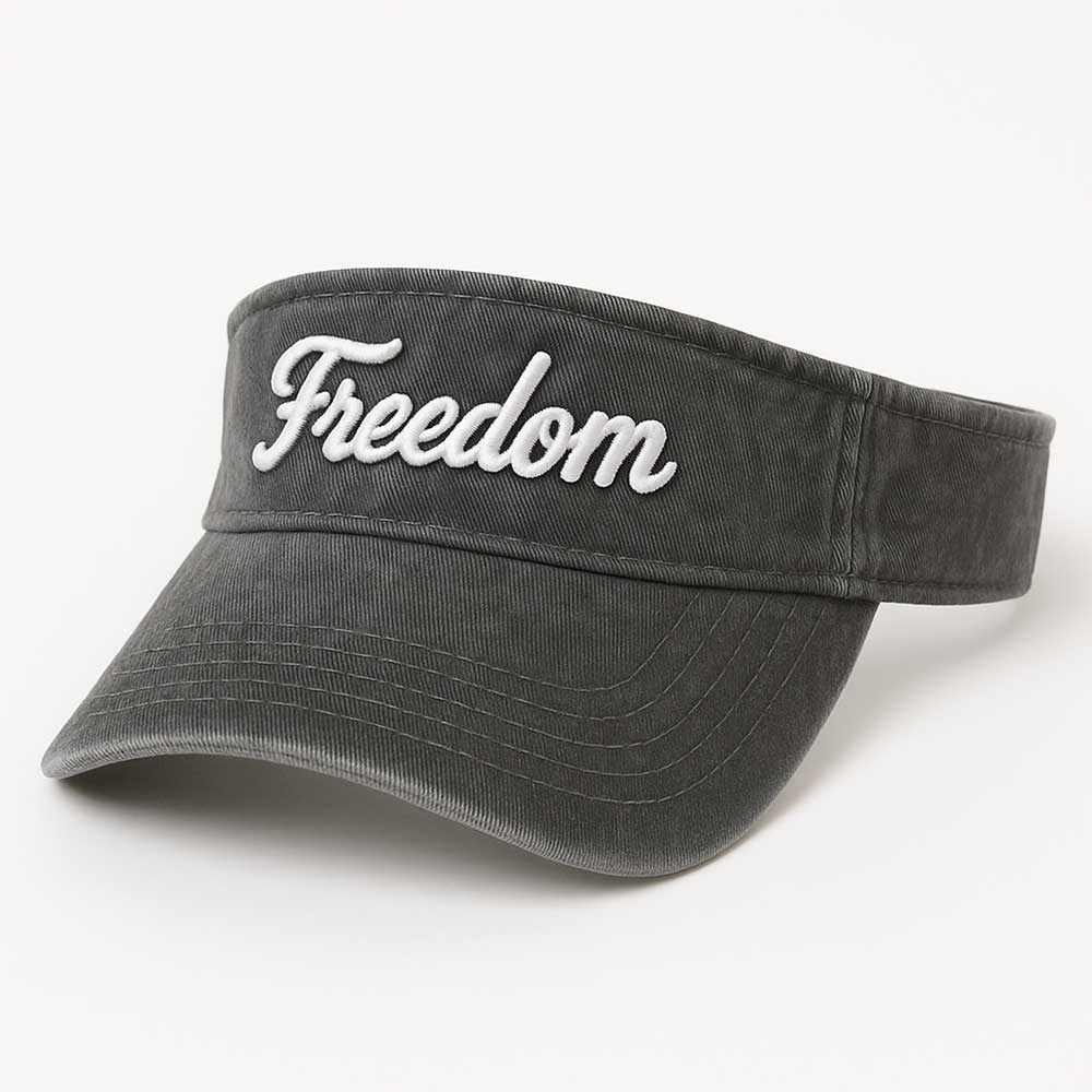 'washed cotton visor cap','3D embroidery visor','breathable cotton visor','adjustable strap visor','sun protection cap','vintage style visor','custom embroidered visor','outdoor sports visor','casual cotton visor','promotional headwear','curved brim visor','soft cott'