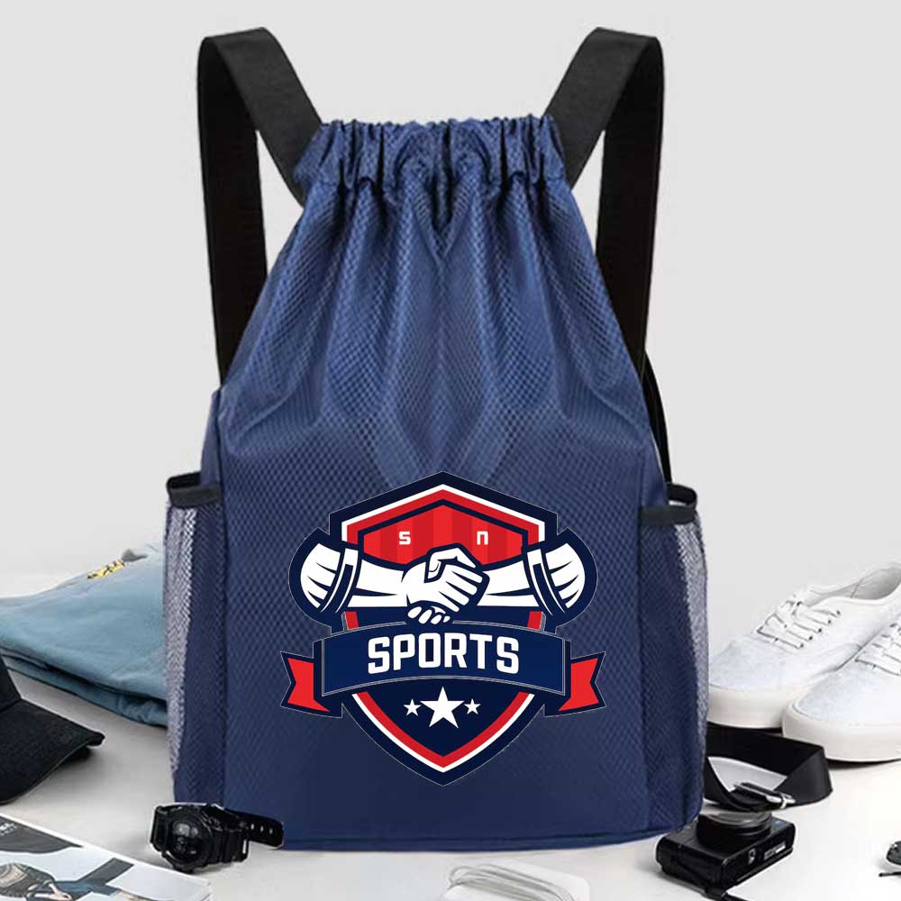 'Basketball Drawstring Backpack with Side Pocket'