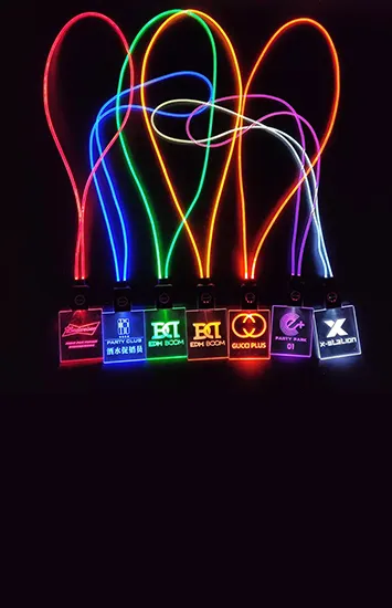LED rechargeable Lanyards with acrylic badge  