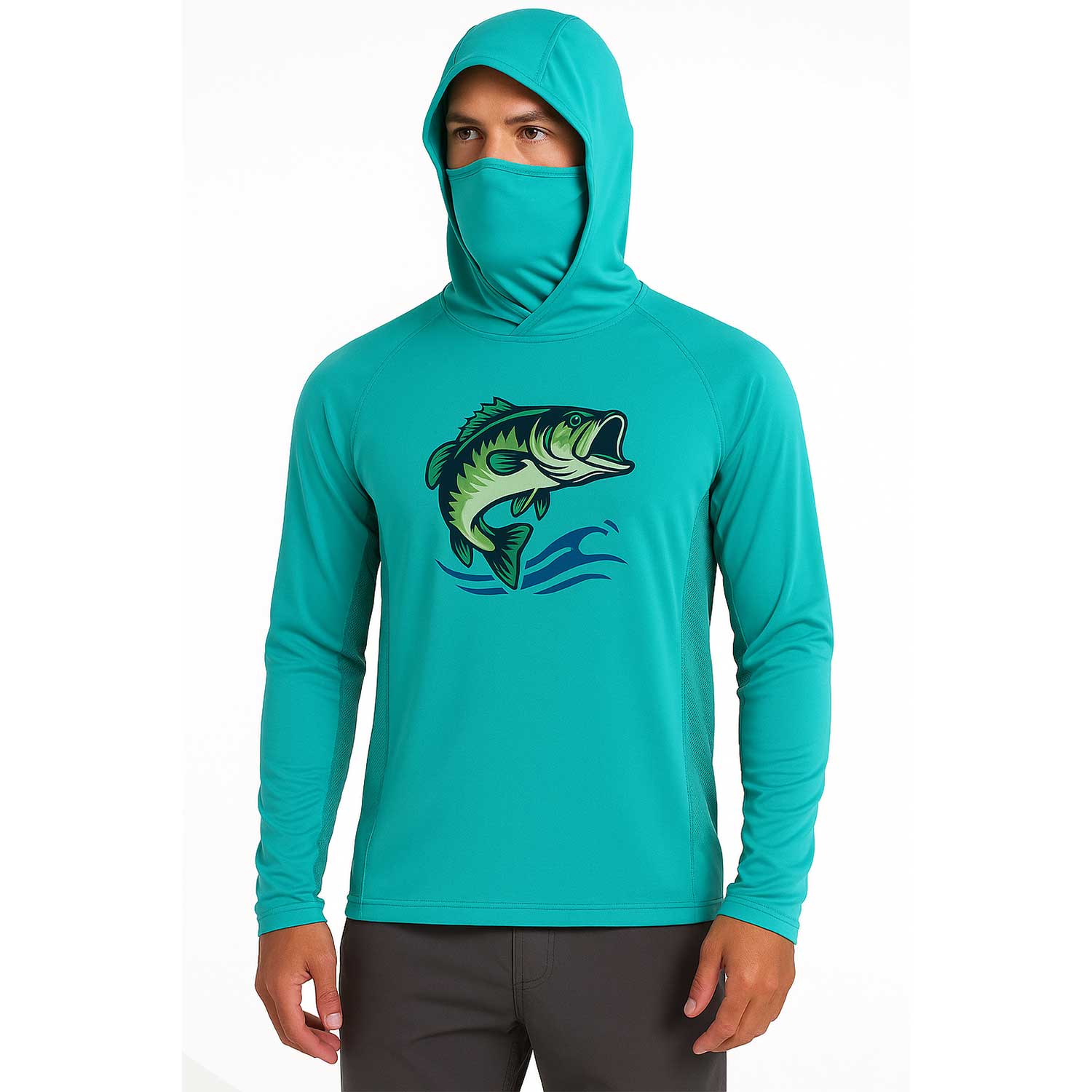 'fishing hoodie t-shirt','SPF 50+ sunproof hoodie','neck gaiter fishing shirt','170 GSM polyester hoodie','sublimation fishing apparel','breathable mesh hoodie','moisture-wicking fishing shirt','custom fishing hoodie','unisex outdoor hoodie','long sleeve fishing sh'